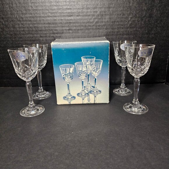 Set of 4 Vintage Lillian Cordials 24% Crystal Glasses by The Tocany Collection - Picture 3 of 10